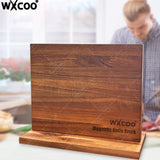 Home Kitchen Magnetic Knife Holder – Acacia Wooden Knife Block with Strong Magnets