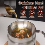 Stainless Steel Oil Filter Pot – Fry Basket & Fine Mesh Strainer