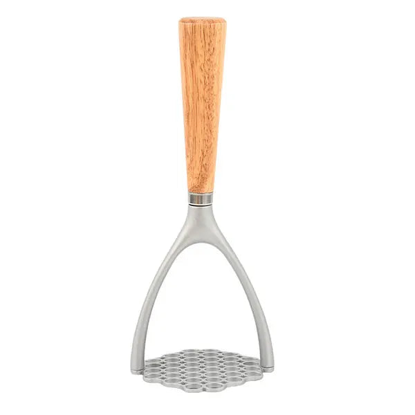 Aluminum Manual Potato Masher – Wood Handle Multi-Purpose Food Crusher