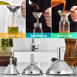 Stainless Steel Kitchen Funnels Set (3/5 Pcs) – Mini Food-Grade Funnels for Bottles & Spices