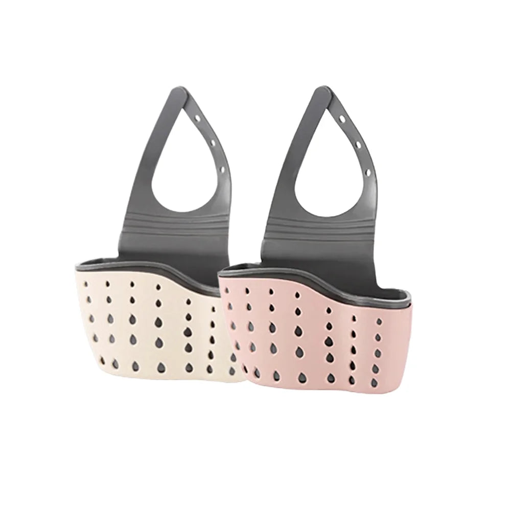 Home Storage Drain Basket – Adjustable Kitchen Sink Soap & Sponge Holder