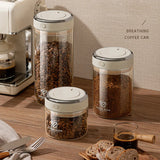 500 / 1100 / 1700ml Coffee Beans Vacuum Sealed Glass Storage Jar – Airtight Container with CO₂ Valve