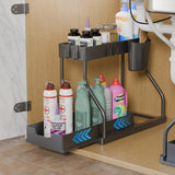 2-Tier Pull-Out Storage Organizer – Space-Saving Drawer Shelf for Kitchen & Bathroom