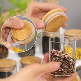 12PCS Glass Spice Jars with Bamboo Lid – 8oz Airtight Seasoning Containers with Labels