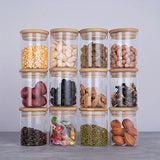 12PCS Glass Spice Jars with Bamboo Lid – 8oz Airtight Seasoning Containers with Labels