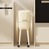 No-Bend High-Leg Trash Can – Press-to-Open Lid, Large Capacity Oval Bin