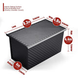 LMETJMA Pullman Loaf Pan with Lid, 1 lb Non-Stick Bread Mold