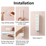 Wall-Mounted Self-Adhesive Power Strip Holder – Removable Cable Organizer