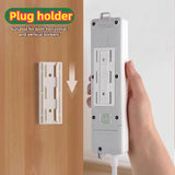 Wall-Mounted Self-Adhesive Power Strip Holder – Removable Cable Organizer