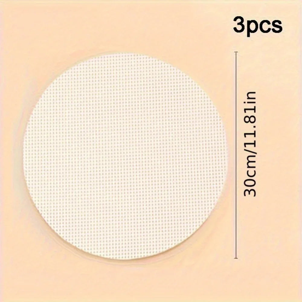 Reusable Silicone Steamer Liners (3 Pcs) – Non-Stick Round Steaming Mats for Bamboo Steamers