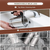 DEVISIB 4-in-1 Automatic Milk Frother – 350ml Electric Hot & Cold Foam Maker (Dishwasher Safe)
