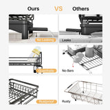 Extendable Dish Drying Rack – Large Over-Sink & Countertop Stainless Steel Dish Drainer
