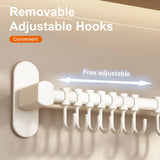 Wall Mounted Kitchen Hook Rack – No-Punching Utensils & Storage Hanger