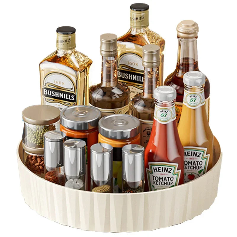 Rotating Spice Rack Turntable – 360° Kitchen & Cosmetic Organizer