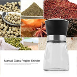 Spice Bottle Salt and Pepper Mill – Manual Refillable Adjustable Kitchen Grinder