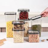 5PCS Transparent Sealed Jar Food Storage Set – Stackable Multigrain Kitchen Organizer