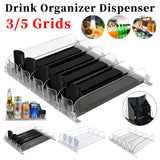 Canned Beverage Push Rack – Adjustable Drink Organizer Dispenser for Fridge