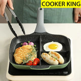 COOKER KING Nonstick Divided Grill Pan – Induction Compatible Breakfast Skillet