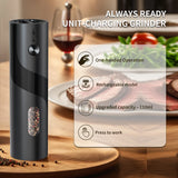 2-Pcs Automatic Salt & Pepper Grinder Set – USB Rechargeable with LED & Adjustable Coarseness