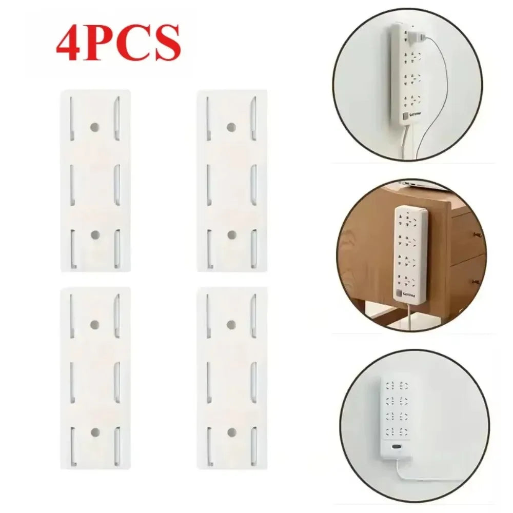 Wall-Mounted Self-Adhesive Power Strip Holder – Removable Cable Organizer