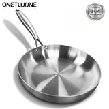 Durable Non-Stick Stainless Steel Wok 28cm | Even Heating Stir Fry Pan