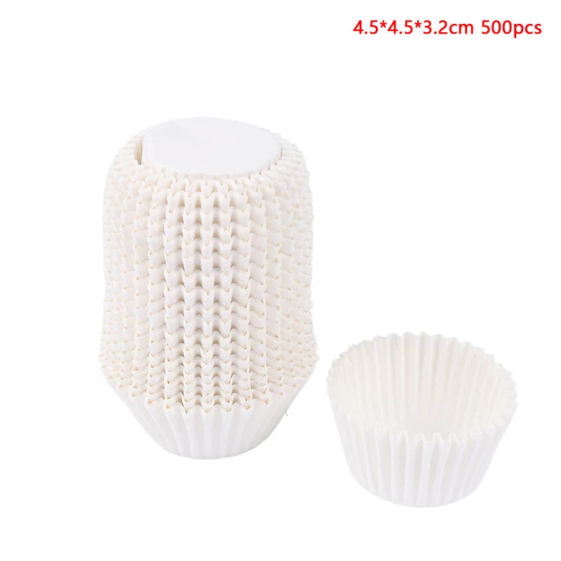 Square Cupcake Liners – 500/1000 Pcs Greaseproof Paper Baking Cups