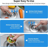 Stainless Steel Pop-Up Sink Strainer – Anti-Clog Drain Stopper & Odor Filter
