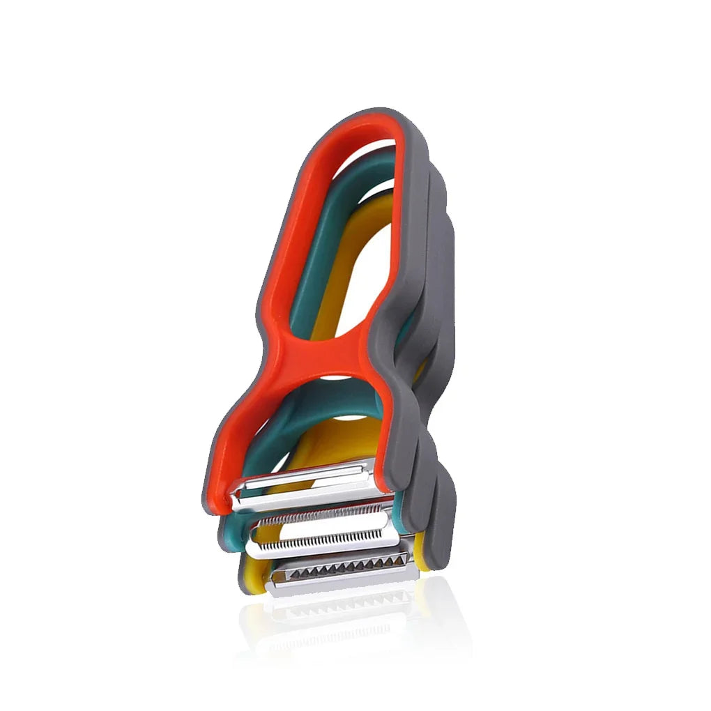 3Pcs Stainless Steel Multi-Function Potato Peeler & Vegetable Chopper – Mini Spud Slicer Grater Set