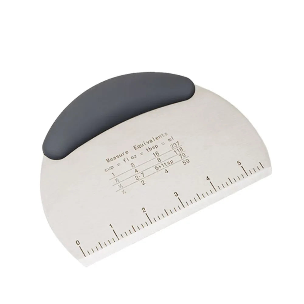 Stainless Steel Flour & Dough Cutter with Scale – Multi-Purpose Baking Scraper