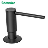 Samodra Black Liquid Soap Dispenser – Brass Pump Head with 500ML PE Bottle for Kitchen & Bathroom