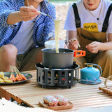 Portable 7-Core High-Power Camping Stove – 19800W Windproof Gas Burner with Electronic Ignition