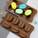7-Cavity Coffee Bean Silicone Chocolate Mold – Cake, Chocolate & Pastry Baking Tool