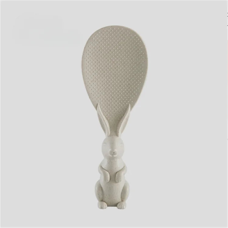 Straw Rabbit Rice Spoon – Creative Standing Cartoon Rice Spatula