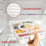 4-Grid / 8-Grid Snack Box Container – Portable Travel Charcuterie Board with Lid