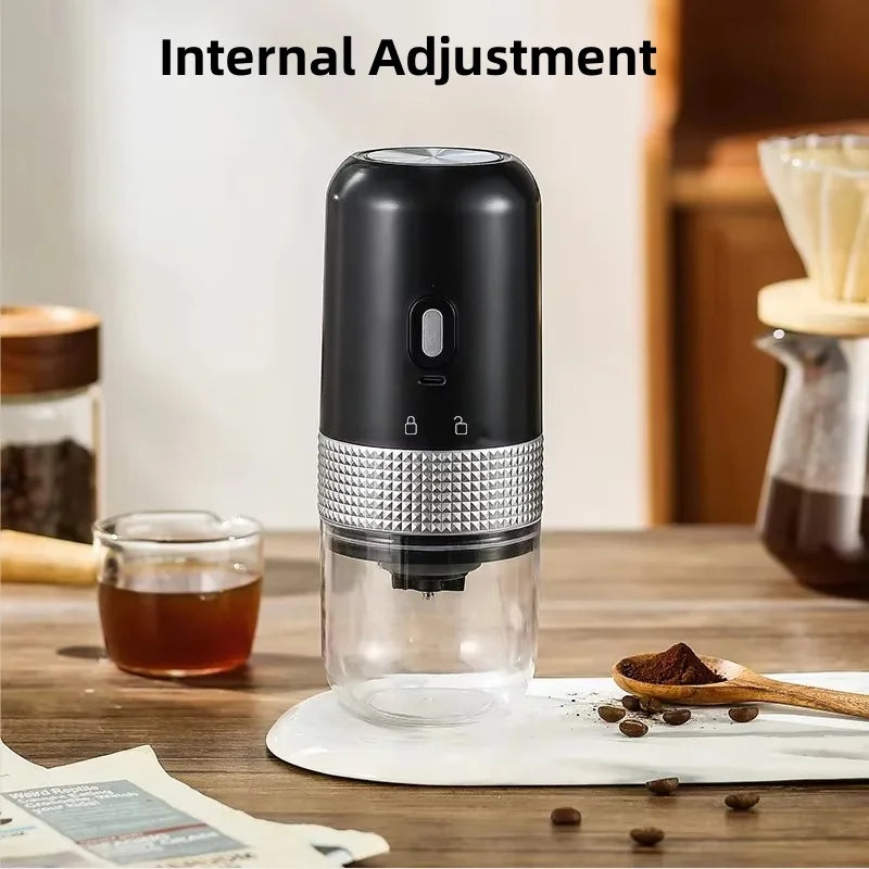Portable Electric Coffee Bean Grinder – Rechargeable 1000mAh with 30 Adjustable Grind Levels