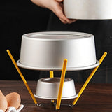 Stainless Steel Cooling Rack with Silicone Protection – Collapsible 4-Prong Cake Stand