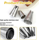 3PCS Stainless Steel Russian Piping Tips Set – V-Shaped Wave Nozzles for Cakes & Cupcakes
