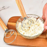 Danish Dough Whisk – Stainless Steel Bread Dough Mixer with Wooden Handle