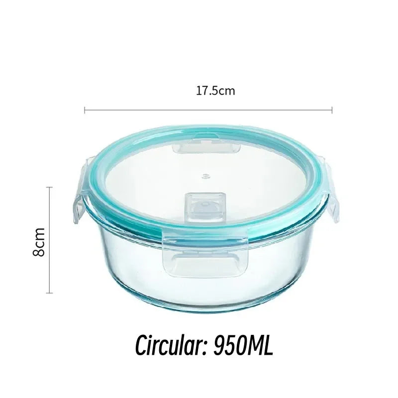 Borosilicate Glass Lunch Box – Microwave Safe, Leakproof Bento Container