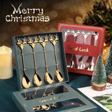 Christmas Elk Head Stainless Steel Coffee Spoon – Festive Table Decoration & Gift