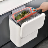 Kitchen Hanging Garbage Bin 7L/9L – Wall-Mounted Covered Recycling Bin for Kitchen & Bathroom