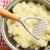 Aluminum Manual Potato Masher – Wood Handle Multi-Purpose Food Crusher