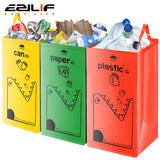 149L Recycling Bin – Foldable Waterproof Recyclable Garbage Bag Storage with Colorful Printing
