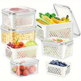 4pcs Leak-Proof Food Storage Containers – Airtight Stackable Meal Prep Boxes for Fruits, Vegetables, Meat & Grains