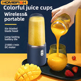 HOMEFISH Double Cup Multifunction USB Portable Juicer Blender – 150W Electric Fruit & Milkshake Mixer