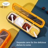 Thickened 4-in-1 Seasoning Box Set – Multifunctional Food-Grade Storage Container with 4 Pots & Spoons