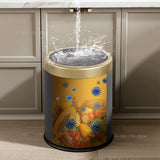 Light Luxury Press Trash Can with Lid – Stylish Wastebasket with Removable Inner Bucket for Office, Living Room & Bathroom