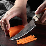 Stainless Steel Kitchen Utility Knife – Wood Handle Steak, Boning & Fruit Knife with Cover
