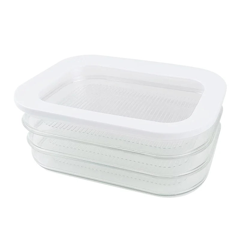 2L Refrigerated Fresh-Keeping Food Storage Box with Lid – 3-Layer Sealed Deli Meat Container