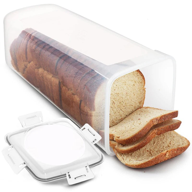 Clear Airtight Bread Loaf Container – Tall Bread Box with Lid for Fresh Storage